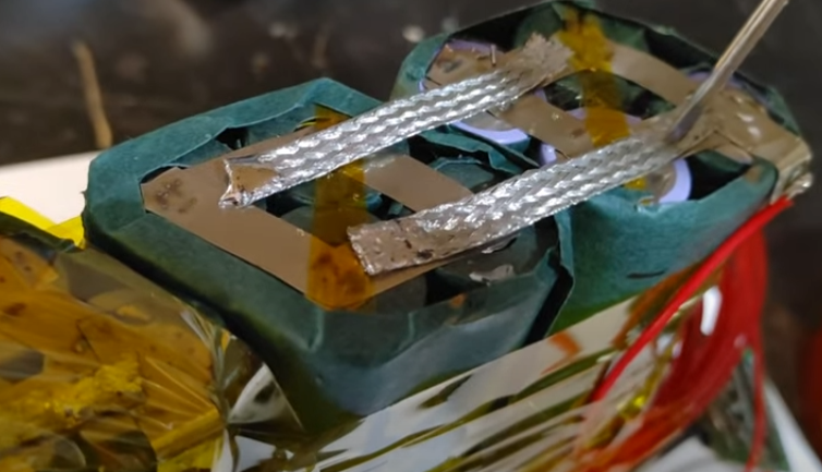 Braided copper wire connection