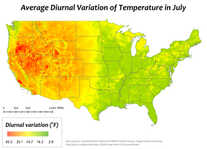 Diurnal air temperature variation
